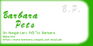 barbara pets business card